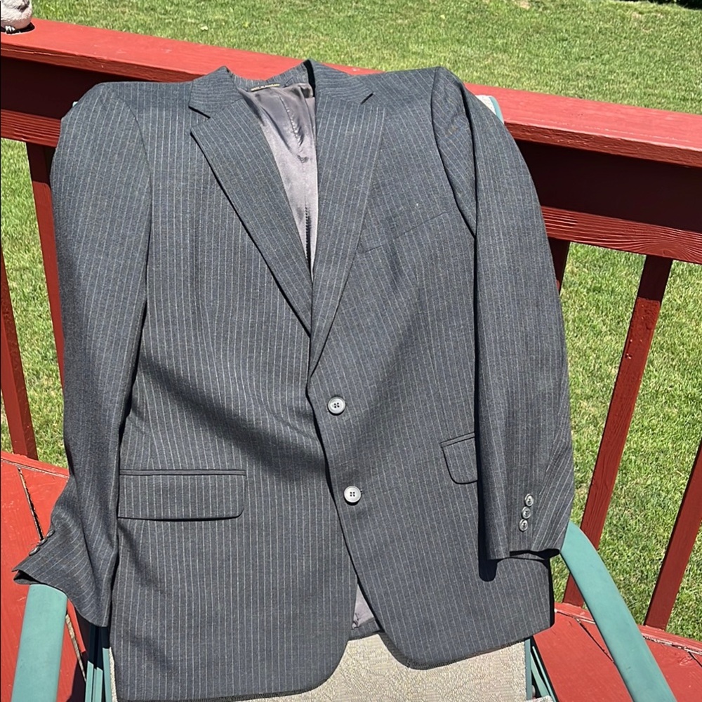 Men's Gray Pinstripe Blazer